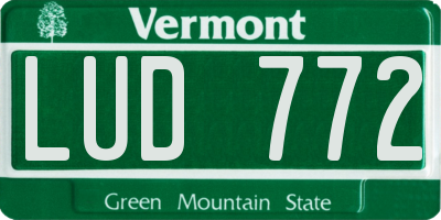 VT license plate LUD772