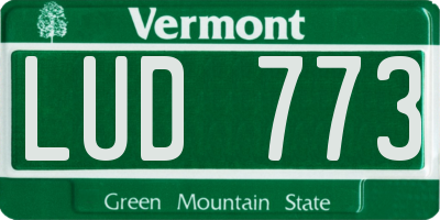 VT license plate LUD773