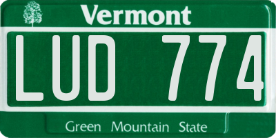VT license plate LUD774
