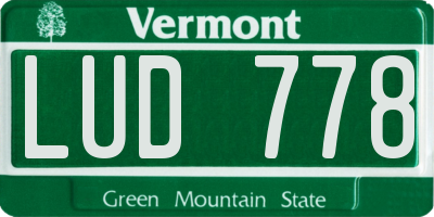 VT license plate LUD778
