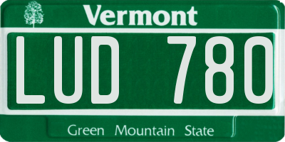 VT license plate LUD780