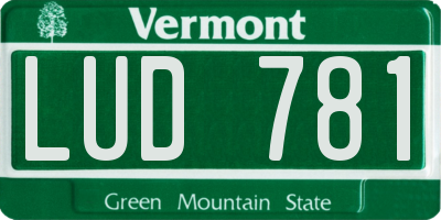 VT license plate LUD781