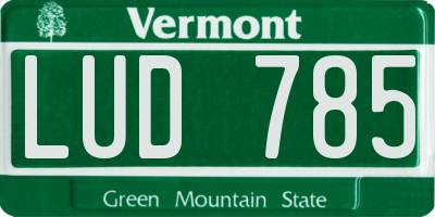 VT license plate LUD785