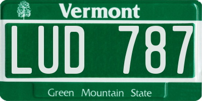 VT license plate LUD787