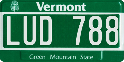 VT license plate LUD788