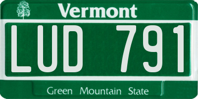 VT license plate LUD791