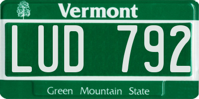 VT license plate LUD792
