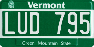 VT license plate LUD795