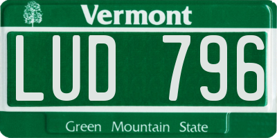 VT license plate LUD796