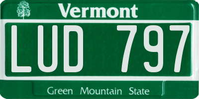 VT license plate LUD797