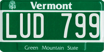 VT license plate LUD799