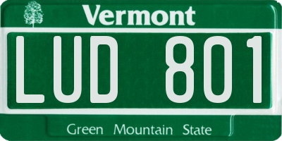 VT license plate LUD801