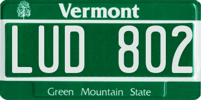 VT license plate LUD802