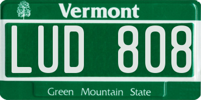 VT license plate LUD808