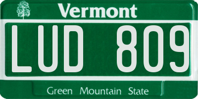 VT license plate LUD809