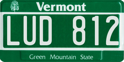 VT license plate LUD812