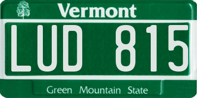 VT license plate LUD815
