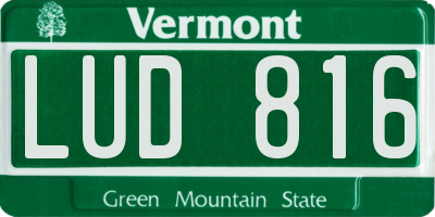 VT license plate LUD816