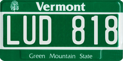 VT license plate LUD818