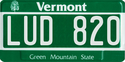 VT license plate LUD820