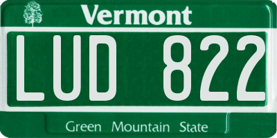 VT license plate LUD822