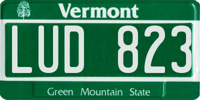 VT license plate LUD823