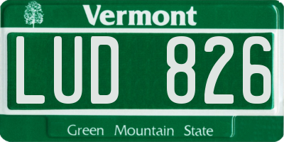 VT license plate LUD826