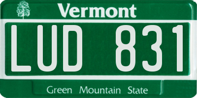 VT license plate LUD831