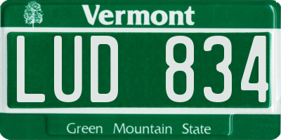 VT license plate LUD834