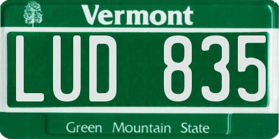 VT license plate LUD835
