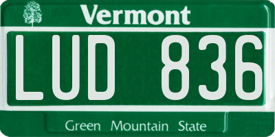 VT license plate LUD836