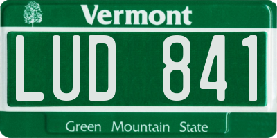 VT license plate LUD841