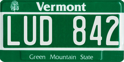 VT license plate LUD842