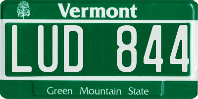 VT license plate LUD844