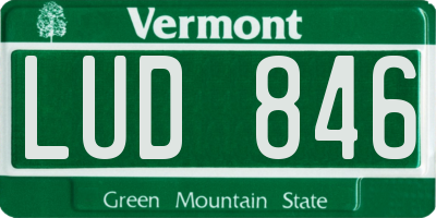 VT license plate LUD846