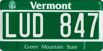 VT license plate LUD847