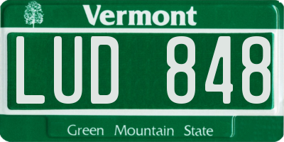 VT license plate LUD848