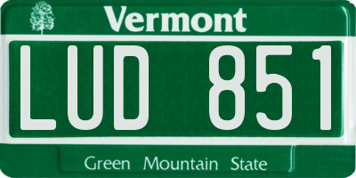 VT license plate LUD851