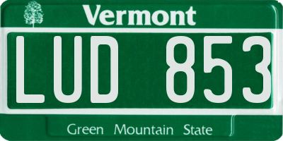 VT license plate LUD853