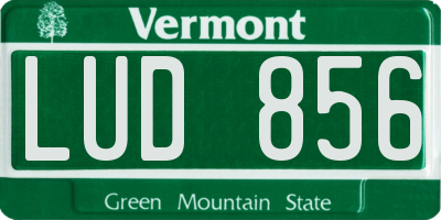 VT license plate LUD856