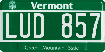 VT license plate LUD857