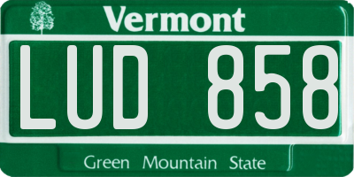 VT license plate LUD858