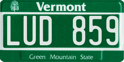 VT license plate LUD859