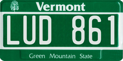 VT license plate LUD861