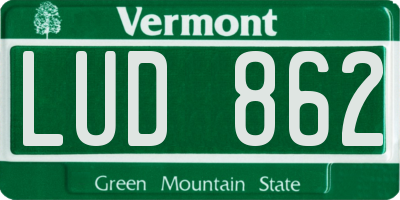 VT license plate LUD862