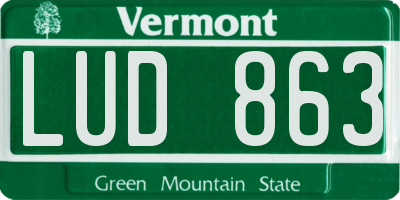 VT license plate LUD863