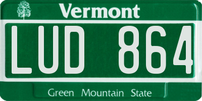VT license plate LUD864