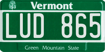VT license plate LUD865