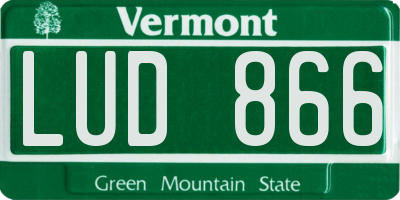 VT license plate LUD866