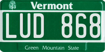 VT license plate LUD868